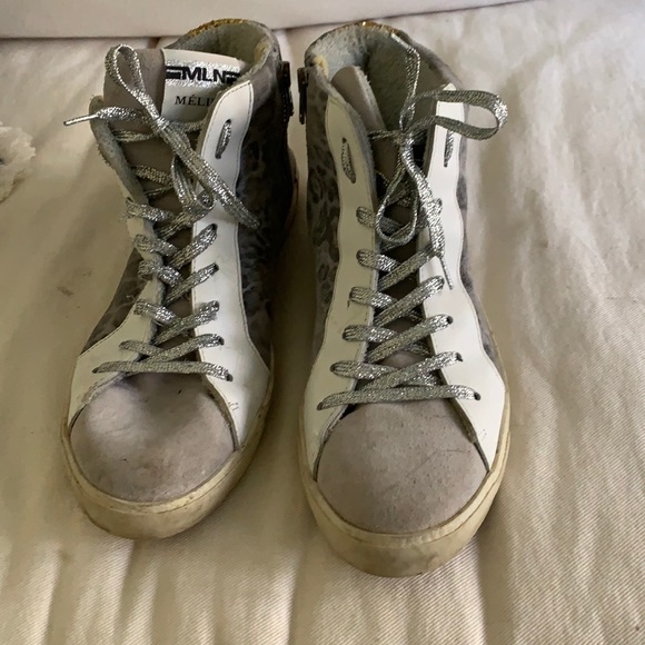 Meline Leopard & Sparkle back High Top Sneakers - Picture 1 of 5